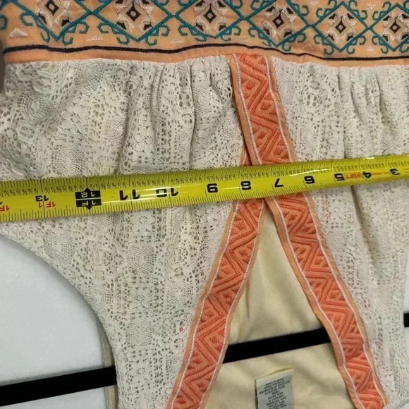 Flying tomatoes maxi dress coral and ivory lace Criss cross front size small - Picture 9 of 11